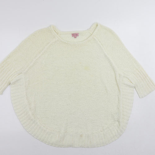 Phase Eight Womens Ivory Round Neck Acrylic Pullover Jumper Size 12