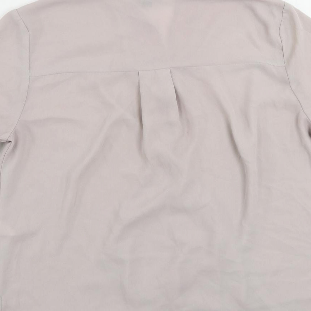 Topshop Womens Pink Polyester Basic Blouse Size 10 V-Neck