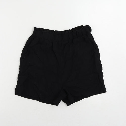 New Look Womens Black Viscose Basic Shorts Size 8 L4 in Regular - Elastic Waist