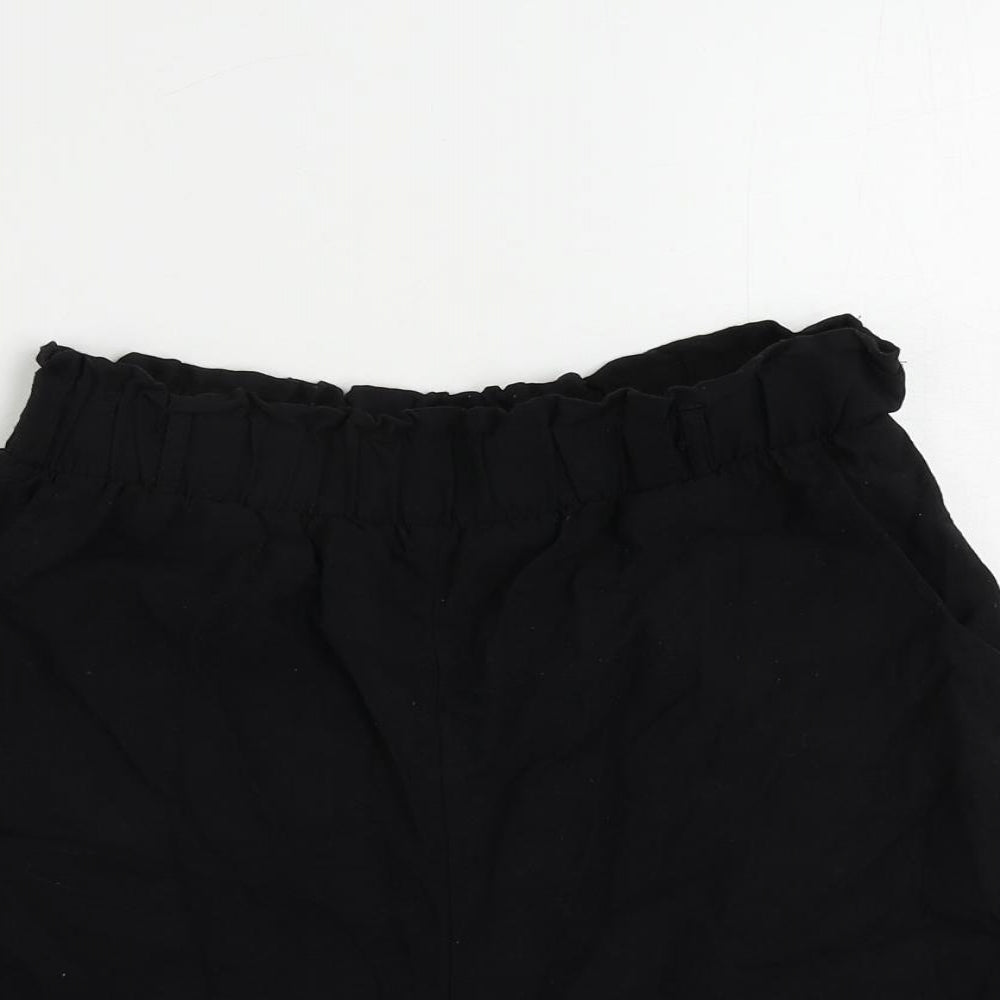 New Look Womens Black Viscose Basic Shorts Size 8 L4 in Regular - Elastic Waist