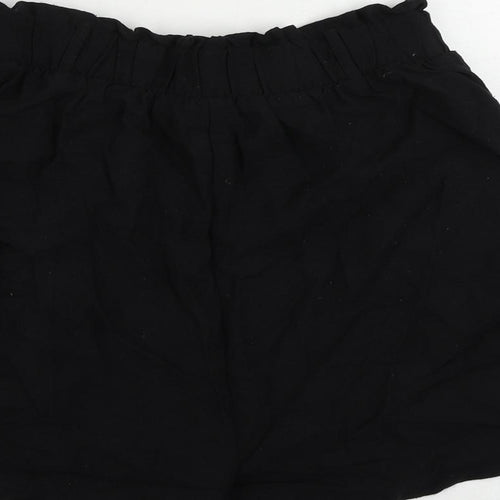 New Look Womens Black Viscose Basic Shorts Size 8 L4 in Regular - Elastic Waist