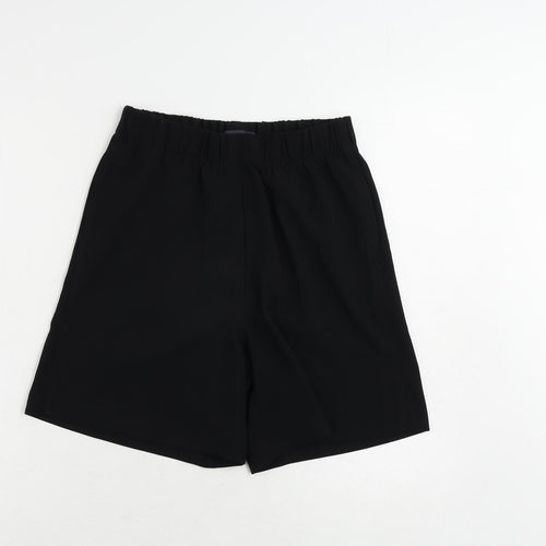 Marks and Spencer Womens Black Polyester Basic Shorts Size 6 L7.5 in Regular - Elastic Waist