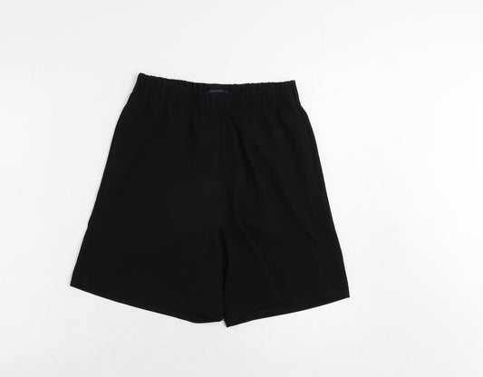 Marks and Spencer Womens Black Polyester Basic Shorts Size 6 L7.5 in Regular - Elastic Waist