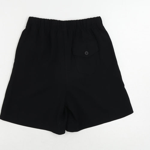 Marks and Spencer Womens Black Polyester Basic Shorts Size 6 L7.5 in Regular - Elastic Waist