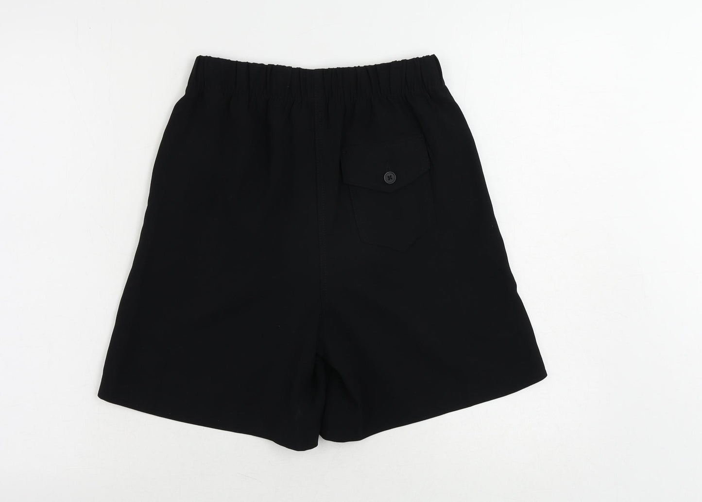 Marks and Spencer Womens Black Polyester Basic Shorts Size 6 L7.5 in Regular - Elastic Waist