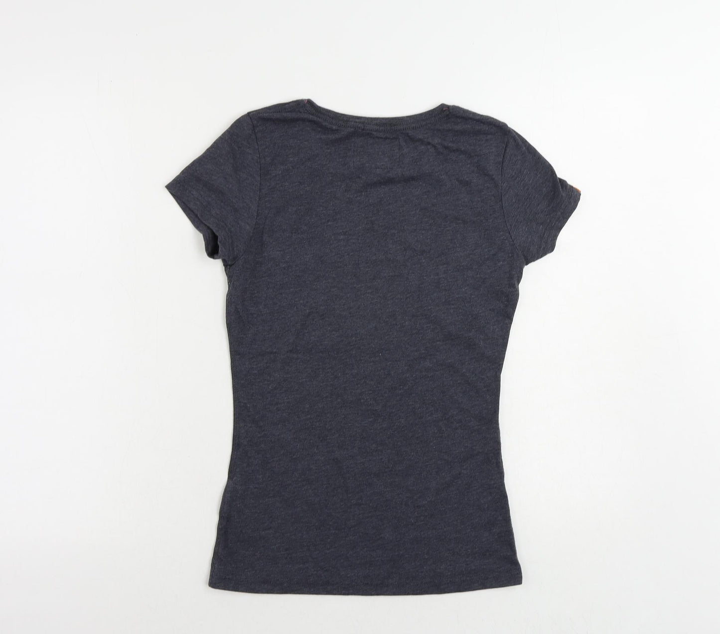 Superdry Womens Blue Cotton Basic T-Shirt Size S Round Neck - Logo