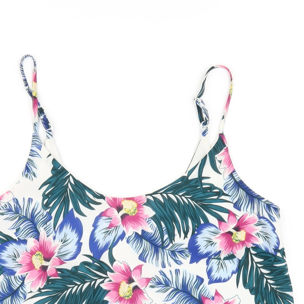 Dorothy Perkins Womens Multicoloured Floral Polyester Camisole T-Shirt Size 6 Round Neck