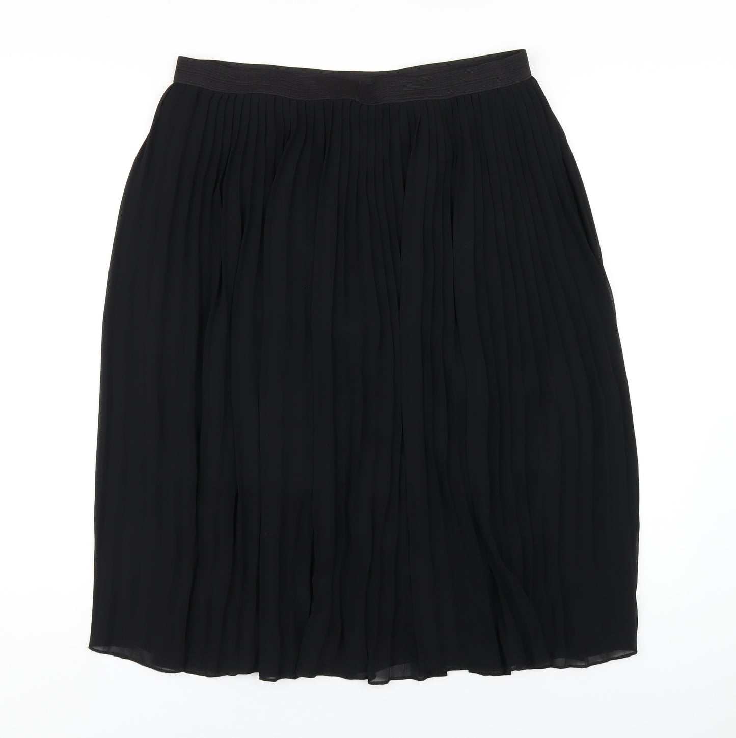 Yours Womens Black Polyester Pleated Skirt Size 18