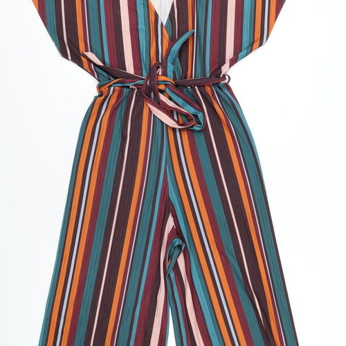 New Look Womens Multicoloured Striped Polyester Jumpsuit One-Piece Size 6 L20 in Pullover