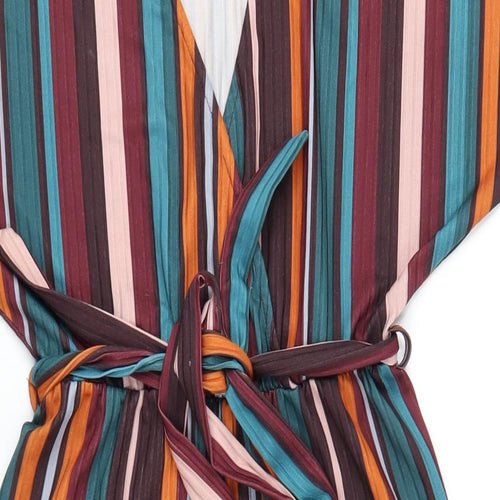 New Look Womens Multicoloured Striped Polyester Jumpsuit One-Piece Size 6 L20 in Pullover