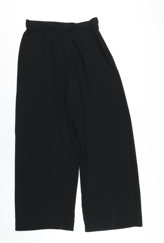 Wallis Womens Black Polyester Trousers Size 14 L30 in Regular Zip