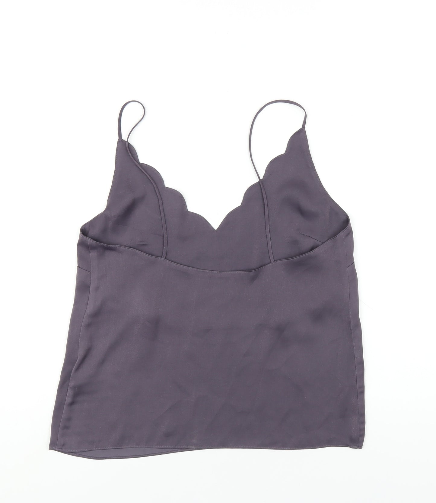 Topshop Womens Grey Polyester Camisole T-Shirt Size 6 V-Neck