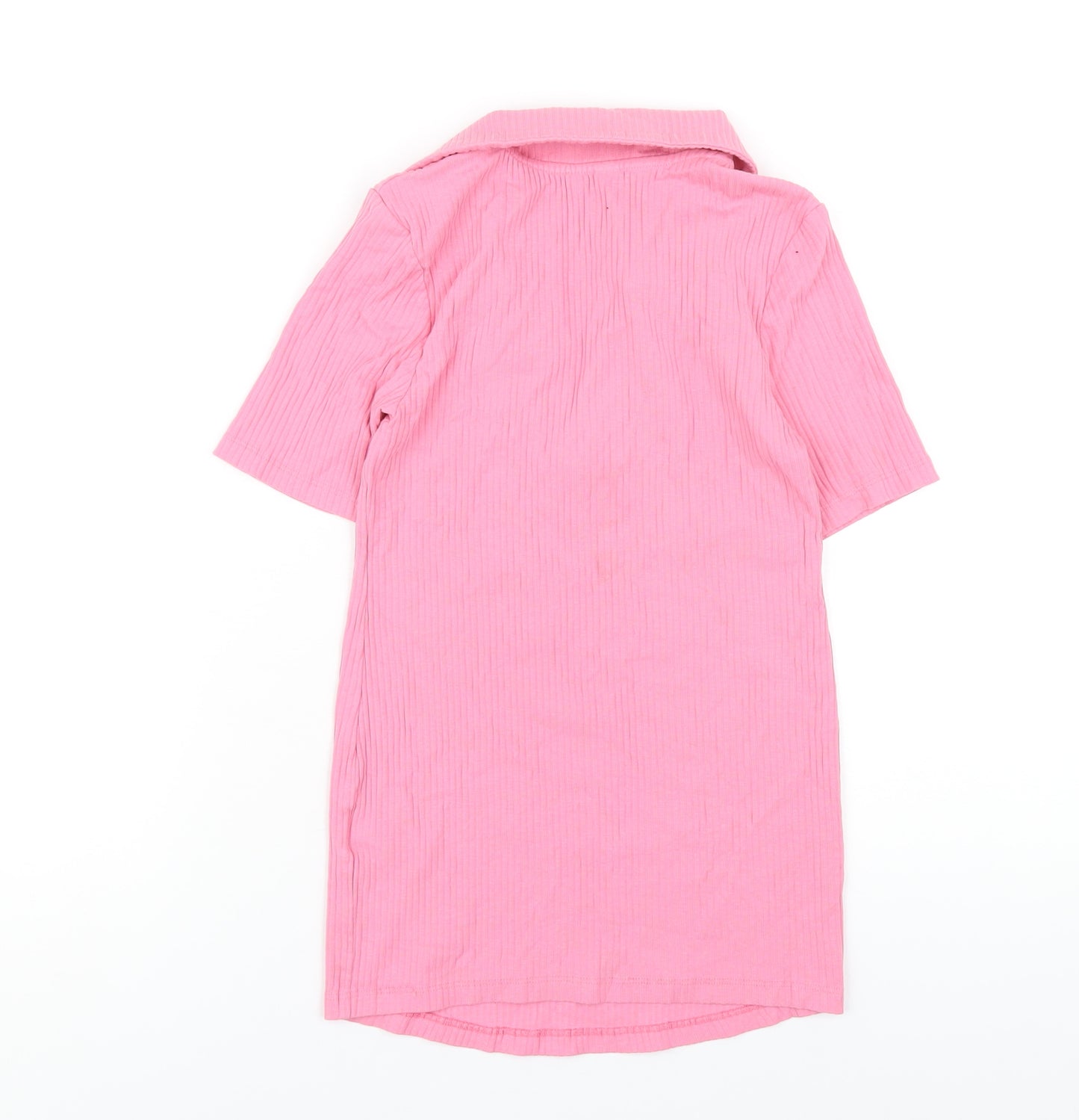 H&M Womens Pink Cotton Basic T-Shirt Size S Collared