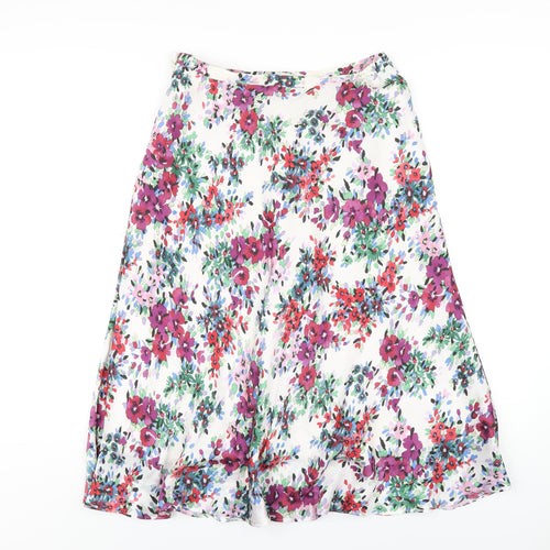 Eastex Womens Multicoloured Floral Polyester A-Line Skirt Size 12 Zip