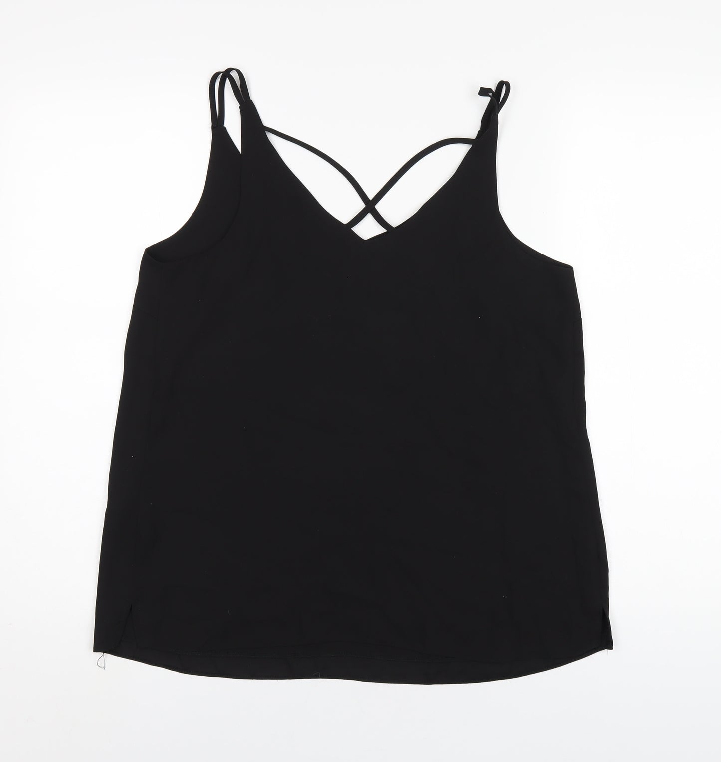 Dorothy Perkins Womens Black Polyester Camisole T-Shirt Size 12 V-Neck