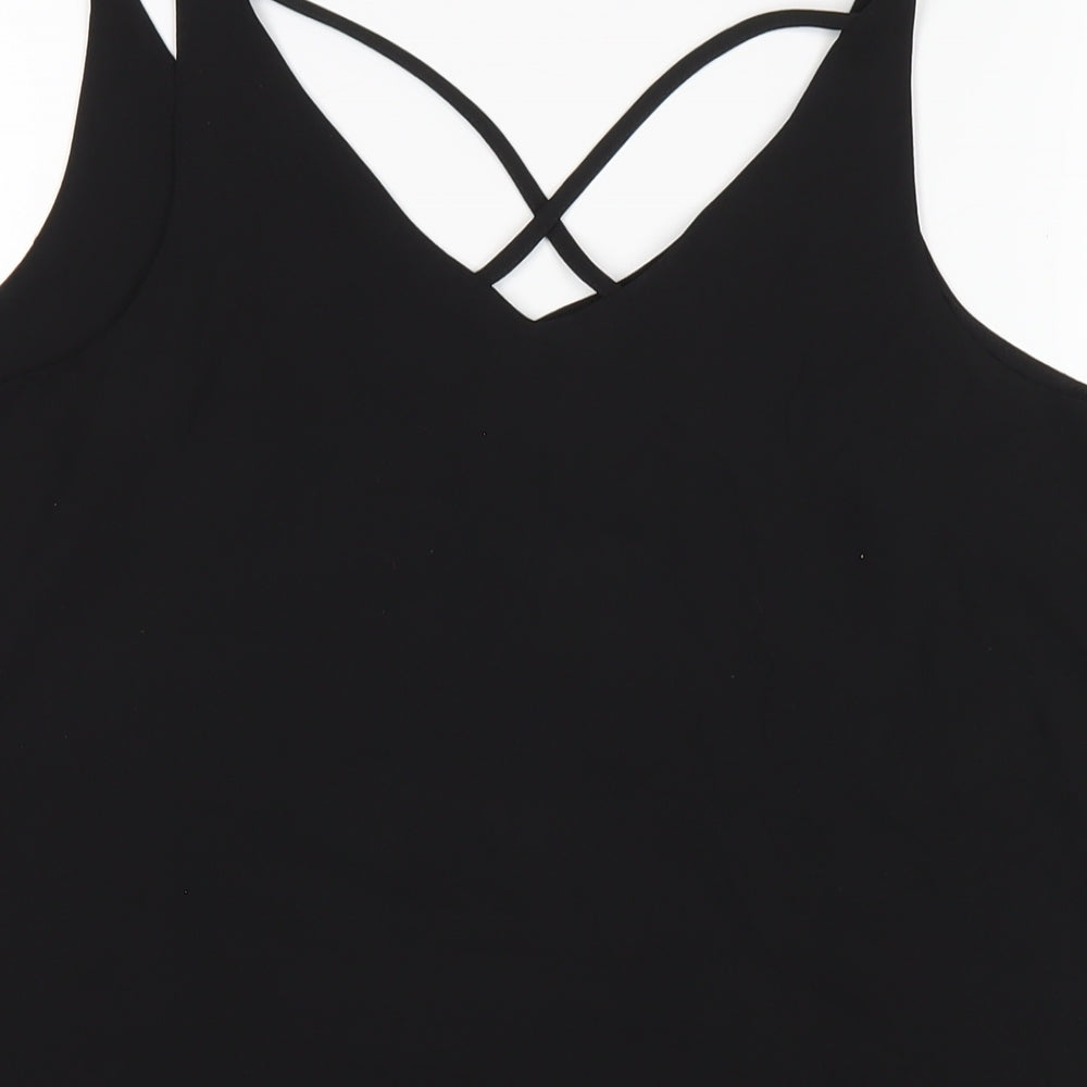 Dorothy Perkins Womens Black Polyester Camisole T-Shirt Size 12 V-Neck