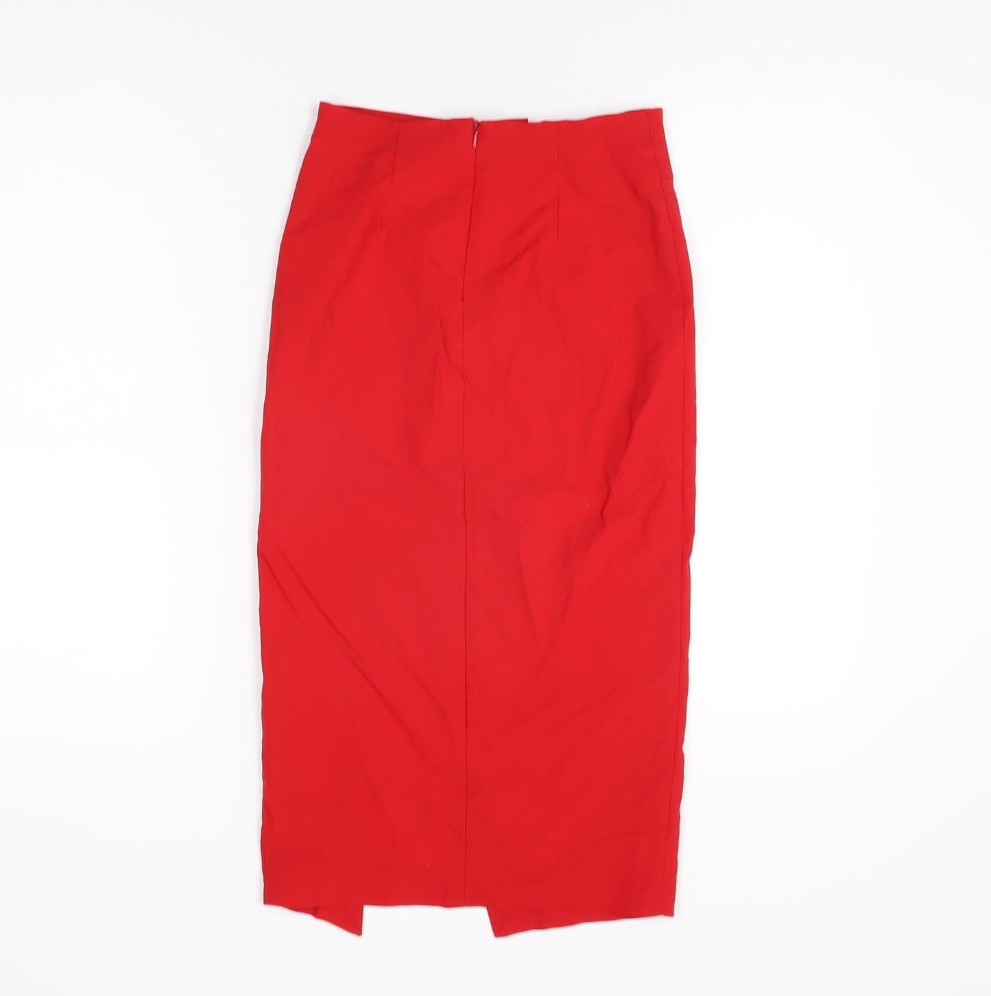 ASOS Womens Red Viscose Straight & Pencil Skirt Size 4 Zip