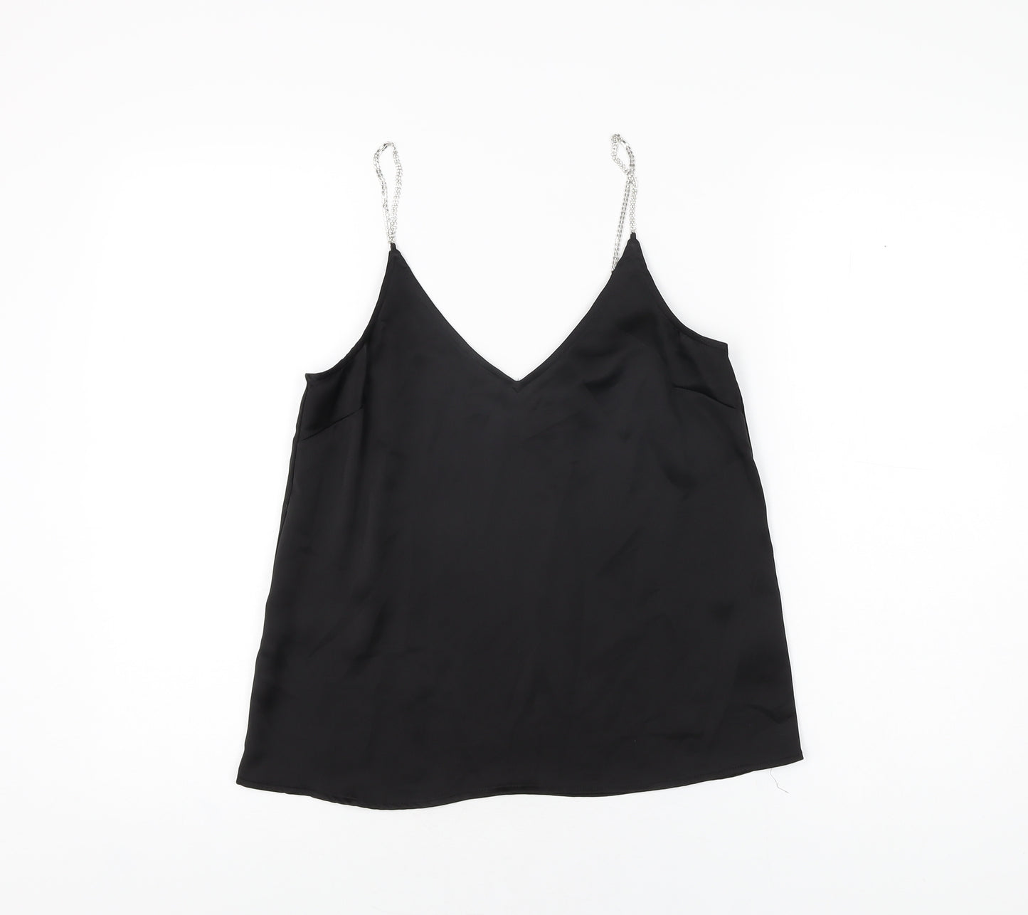 H&M Womens Black Polyester Camisole T-Shirt Size XS V-Neck