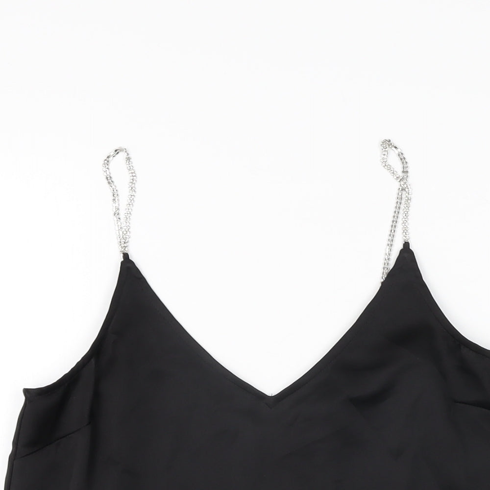 H&M Womens Black Polyester Camisole T-Shirt Size XS V-Neck