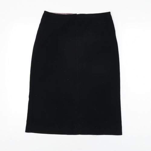 Topshop Womens Black Polyester Straight & Pencil Skirt Size 8 Zip