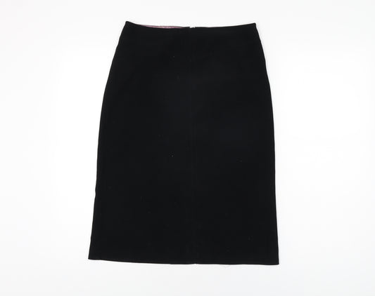 Topshop Womens Black Polyester Straight & Pencil Skirt Size 8 Zip