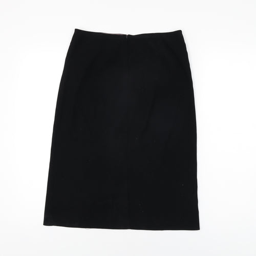 Topshop Womens Black Polyester Straight & Pencil Skirt Size 8 Zip