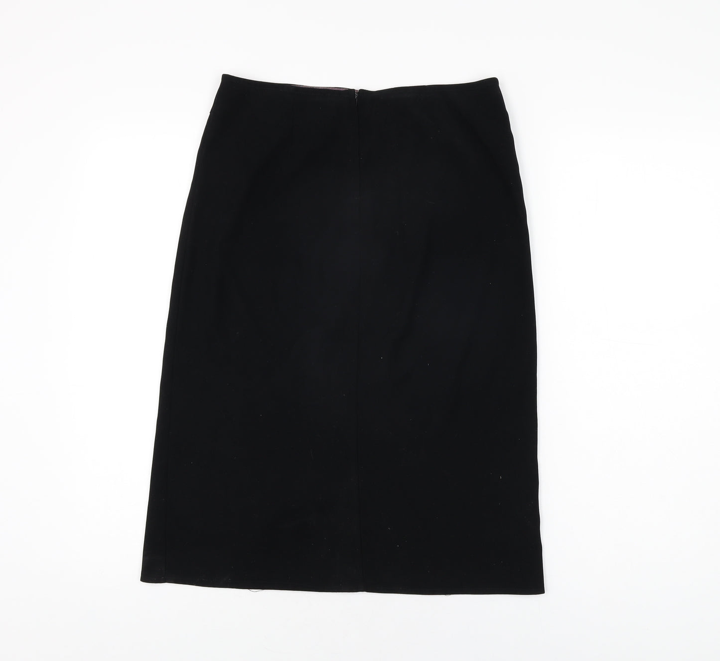 Topshop Womens Black Polyester Straight & Pencil Skirt Size 8 Zip