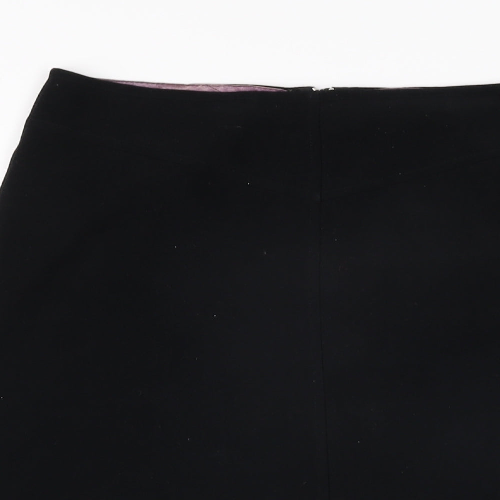 Topshop Womens Black Polyester Straight & Pencil Skirt Size 8 Zip