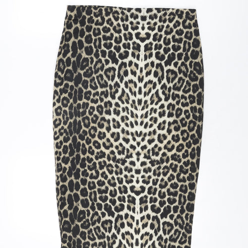 Dorothy Perkins Womens Beige Animal Print Polyester Straight & Pencil Skirt Size 12 - Leopard Print