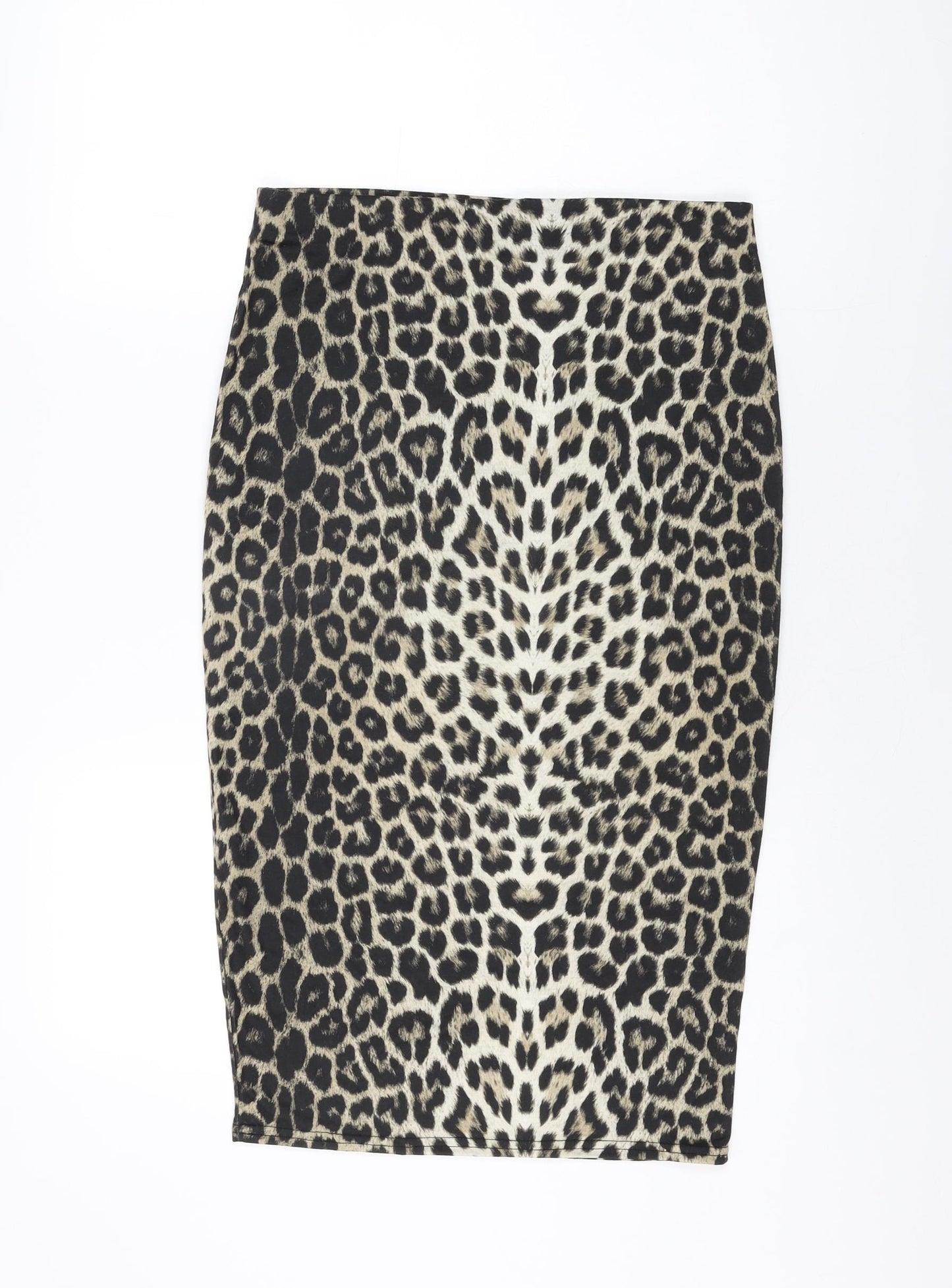 Dorothy Perkins Womens Beige Animal Print Polyester Straight & Pencil Skirt Size 12 - Leopard Print