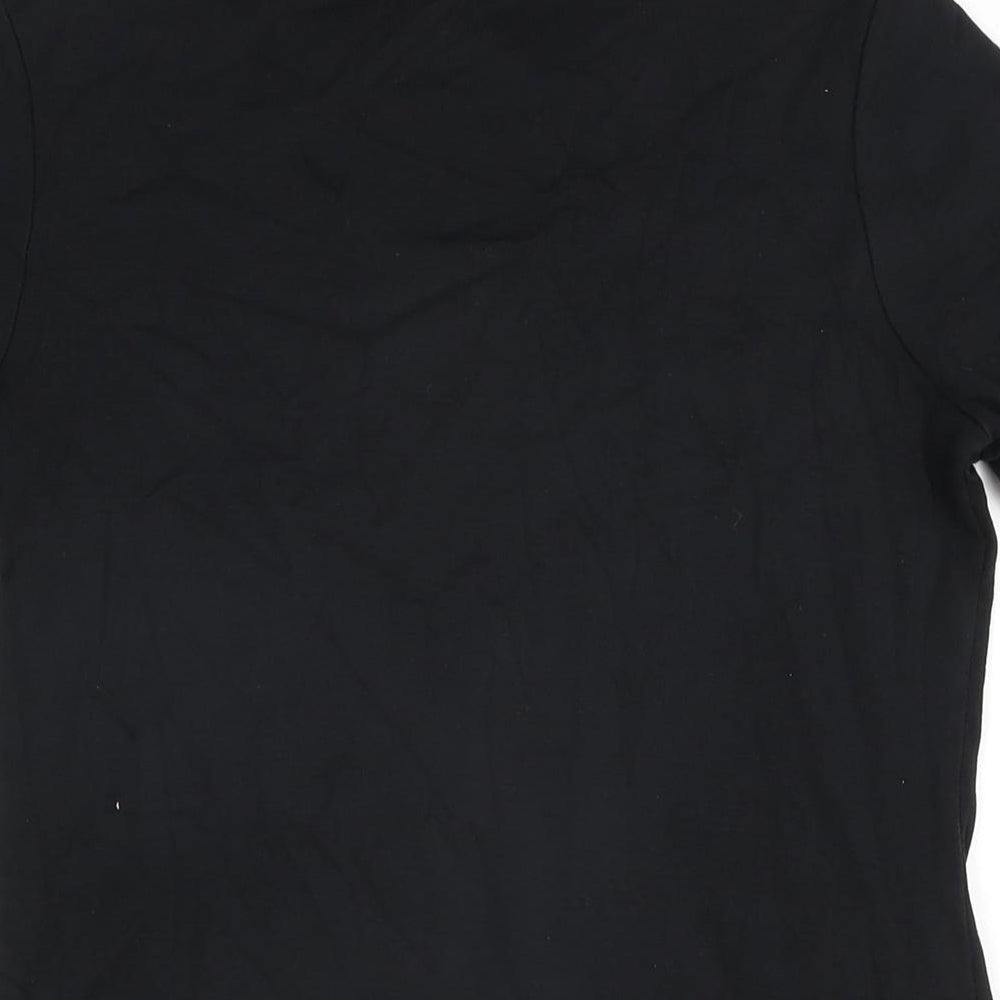 Marks and Spencer Womens Black Cotton Basic T-Shirt Size 18 Round Neck