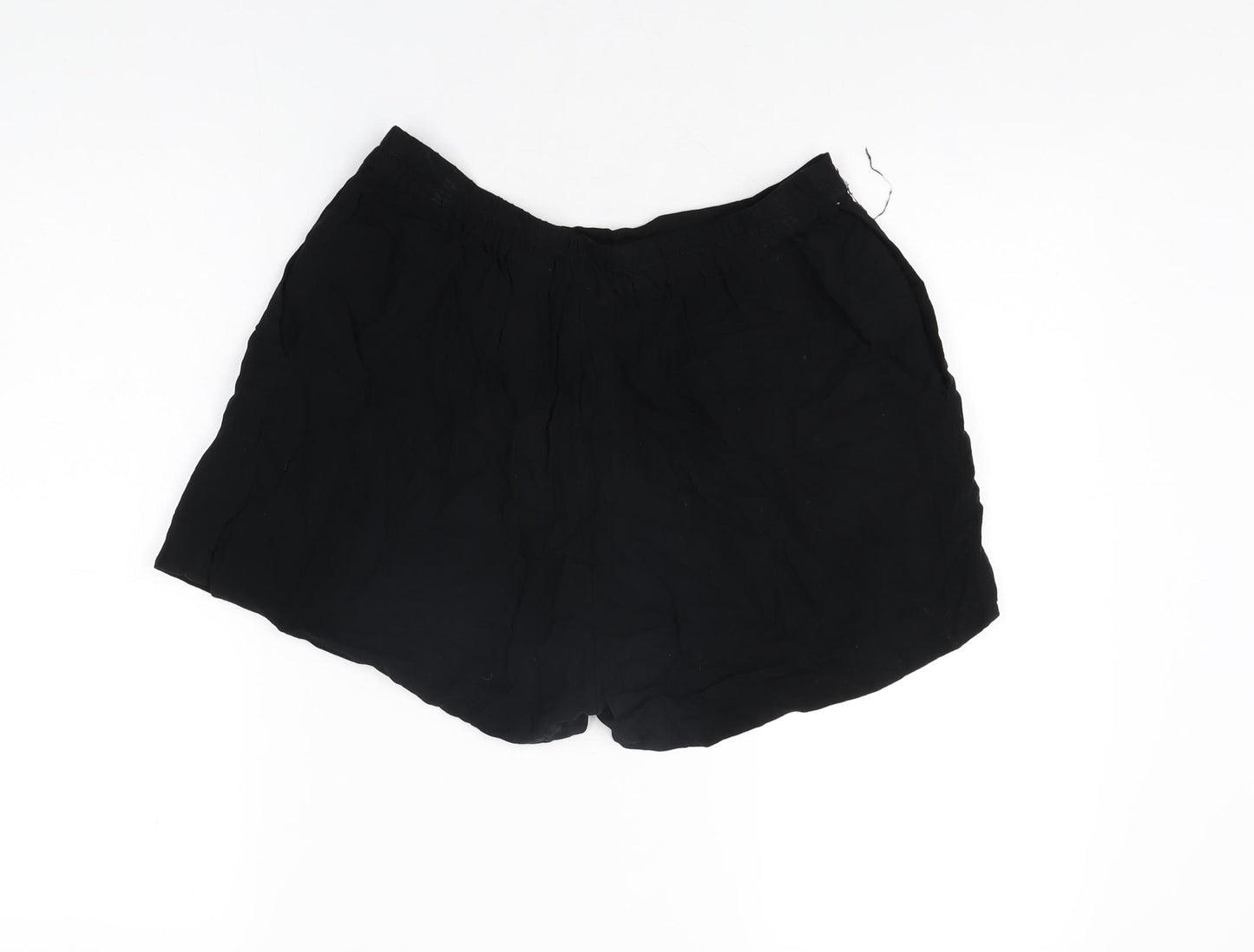 H&M Womens Black Viscose Basic Shorts Size 10 L3 in Regular Pull On