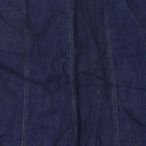 Country Collection Womens Blue Cotton A-Line Skirt Size 16 Zip