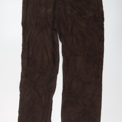 Blue Harbour Mens Brown Cotton Trousers Size 36 in L29 in Relaxed Button