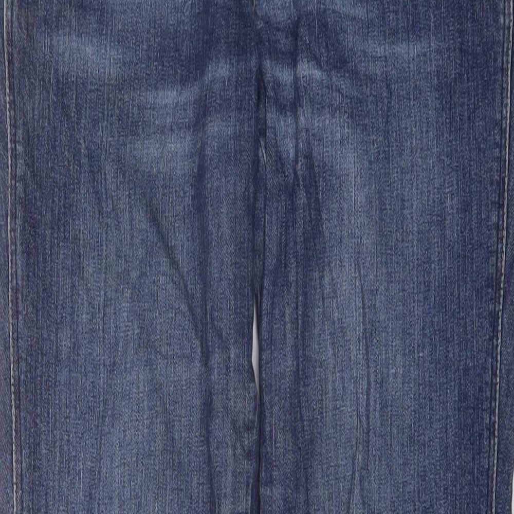 Warehouse Womens Blue Cotton Straight Jeans Size 10 L32 in Regular Button