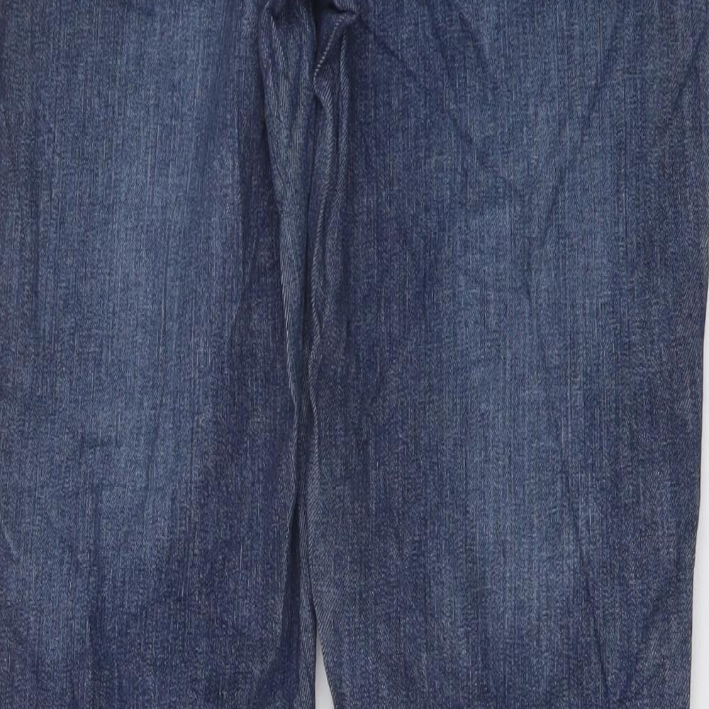 Warehouse Womens Blue Cotton Straight Jeans Size 10 L32 in Regular Button