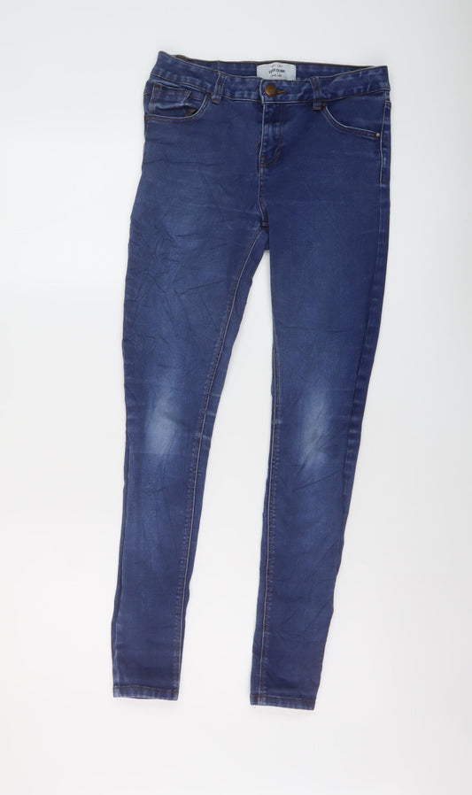 New Look Womens Blue Cotton Skinny Jeans Size 10 L29 in Regular Button