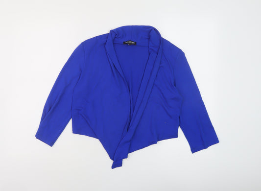 Debenhams Womens Blue Viscose Wrap Blouse Size 12 V-Neck