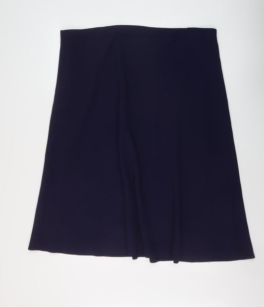 Marks and Spencer Womens Blue Polyester A-Line Skirt Size 20