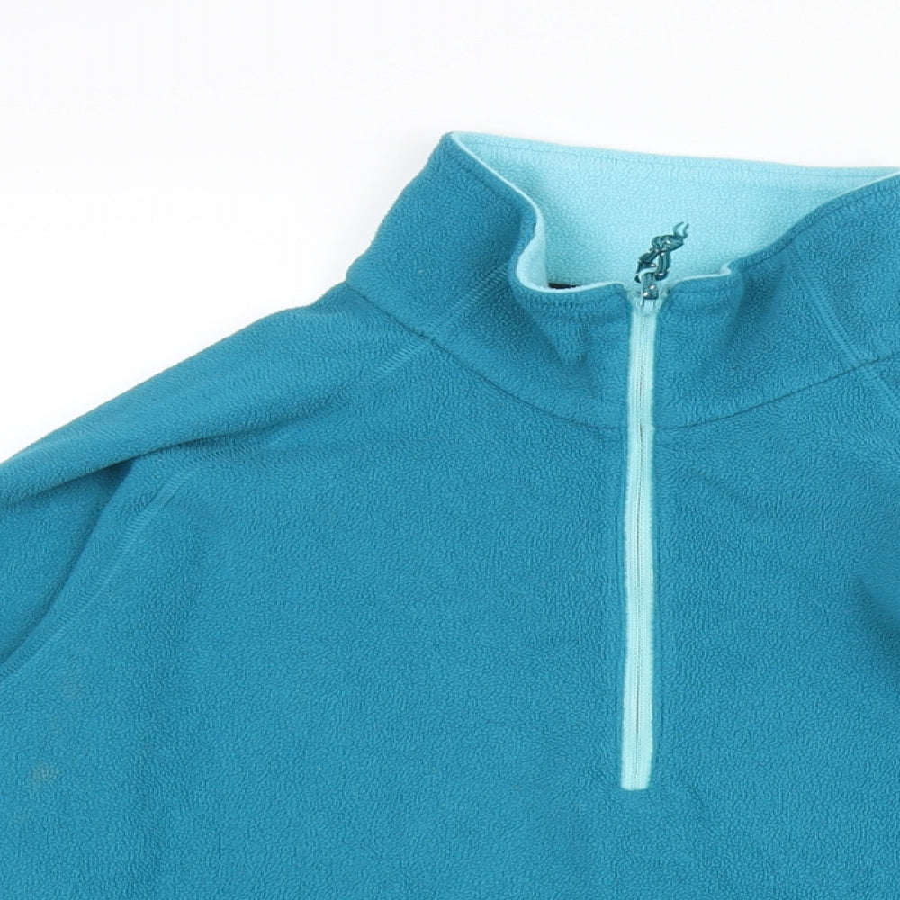 Mountain Equipment Womens Blue Colourblock Polyester Pullover Sweatshirt Size 12 Zip - Logo