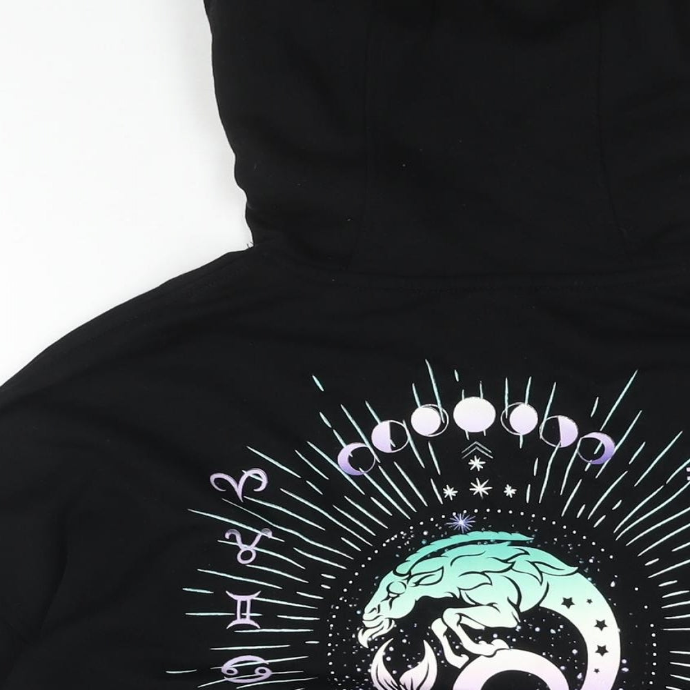 Divided by H&M Womens Black Cotton Pullover Hoodie Size S Pullover - Astrological Back Print