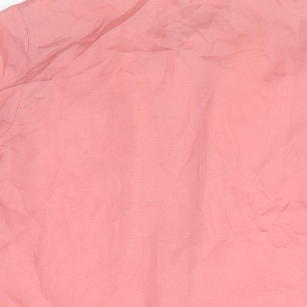 Janet Cotton Womens Pink Acetate Basic Blouse Size 12 Collared - Vintage