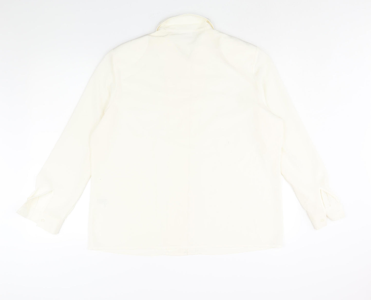 Alexon Womens Ivory Polyester Basic Blouse Size 18 Collared - Stitch Detail Shoulder Pads