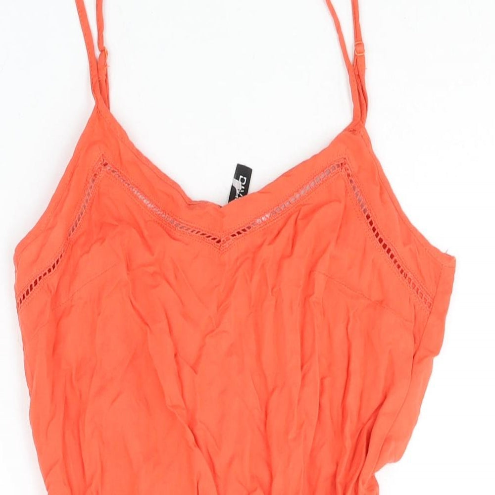 Divided by H&M Womens Orange Polyester Playsuit One-Piece Size 8 Pullover