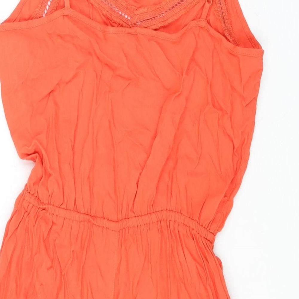 Divided by H&M Womens Orange Polyester Playsuit One-Piece Size 8 Pullover