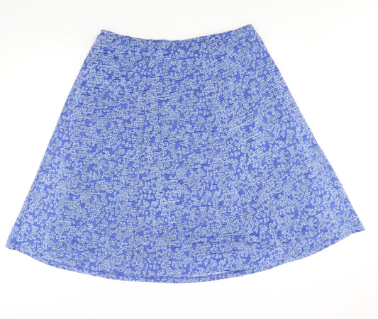 EWM Womens Blue Geometric Polyester A-Line Skirt Size 18 - Floral Print