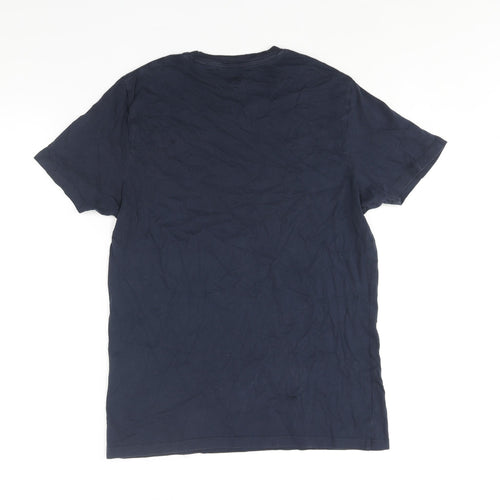 JACK & JONES Mens Blue Cotton T-Shirt Size L Crew Neck - Geometric Circle Core by Jack&Jones