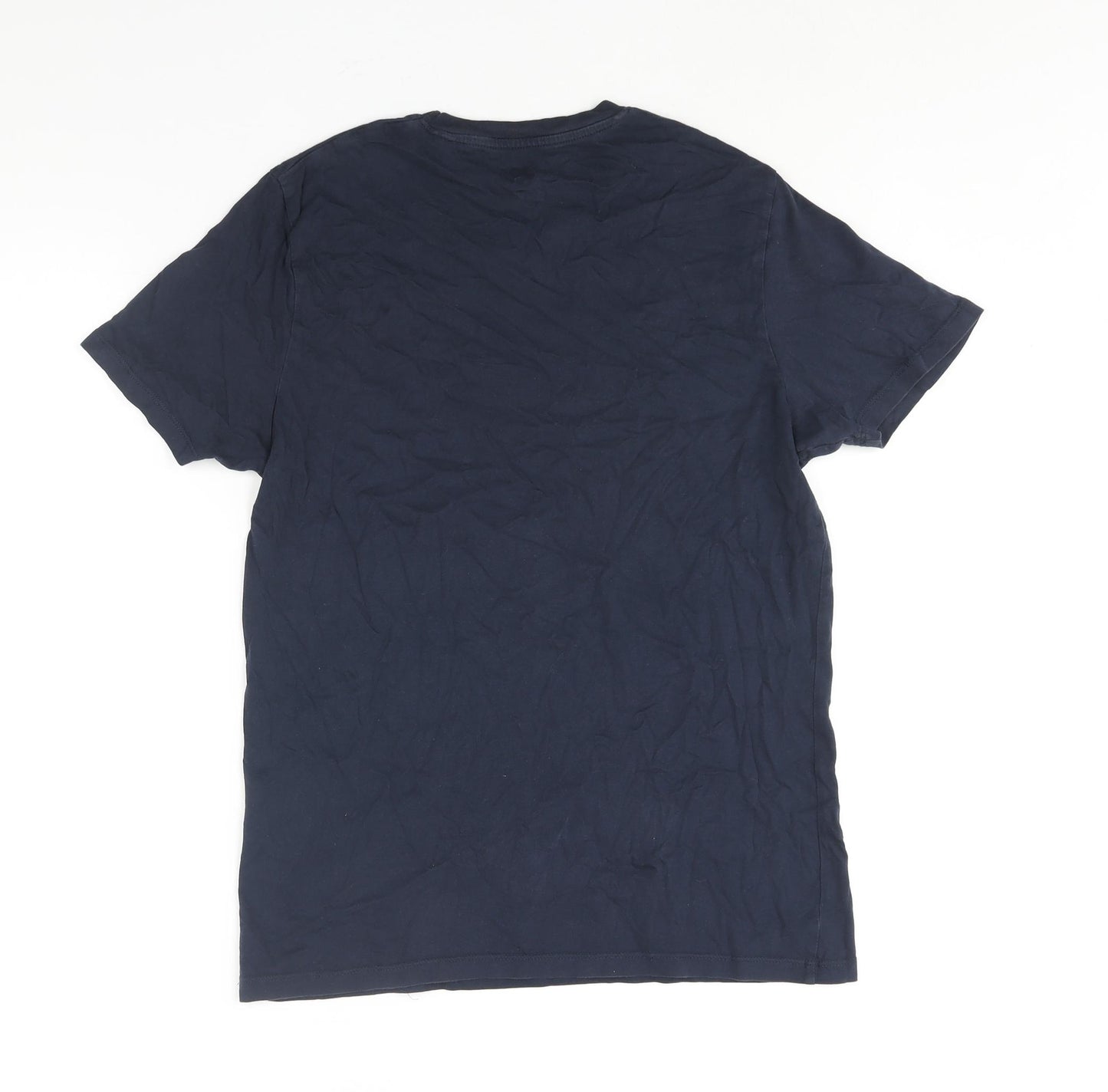 JACK & JONES Mens Blue Cotton T-Shirt Size L Crew Neck - Geometric Circle Core by Jack&Jones