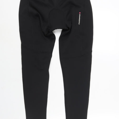 Muddy Fox Womens Black Polyester Compression Leggings Size 12 L28 in Regular Pullover - Logo Cycling Padded Foot Stirrup