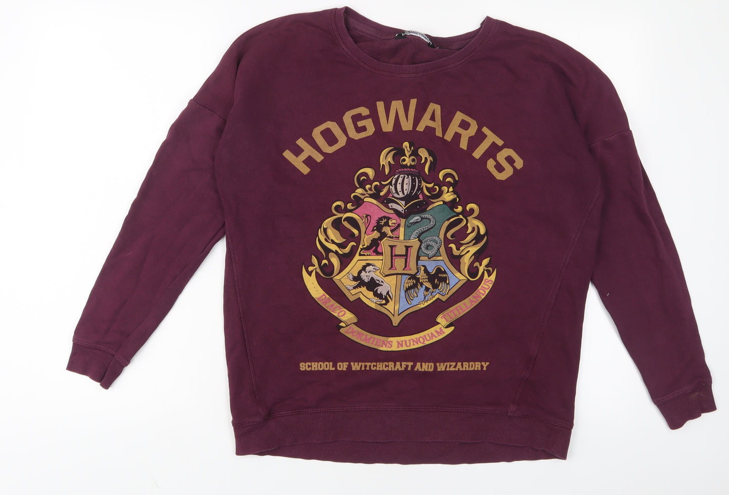 New Look Womens Purple Cotton Pullover Sweatshirt Size 12 Pullover - Hogwarts